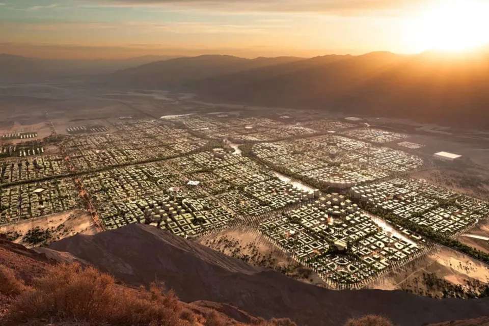 Rendering of aerial view of Telosa city